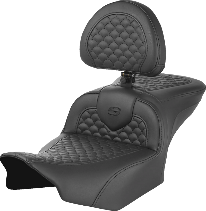SADDLEMEN Roadsofa Seat - Scallop Stitch / Dragon Scale - w/ Backrest - Touring '23.5-'24