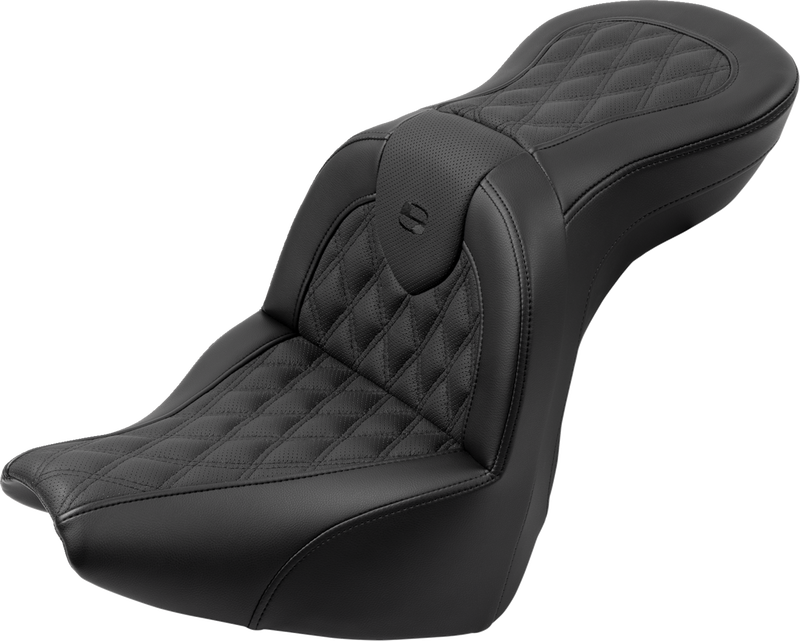 SADDLEMEN Roadsofa™ Seat - with Backrest - Lattice Stitch - FXBR/S '18-'20 818-31-182BR