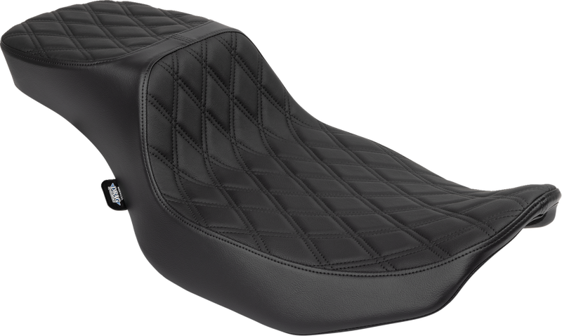 DRAG SPECIALTIES Predator III 2-Up Seat - Extended Reach - Black Vinyl with Double Diamond Stitch - Touring '23.5-'24