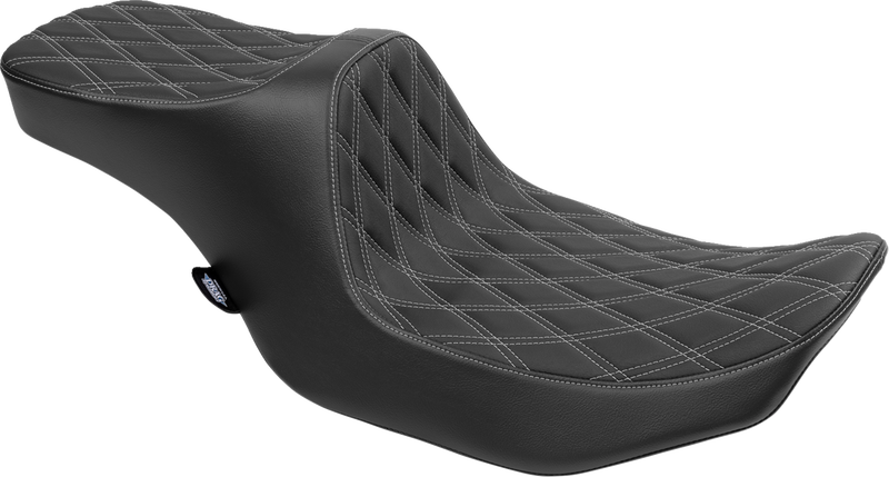 DRAG SPECIALTIES Predator III Seat - Double Diamond with Silver Stitching - Touring '23.5-'24