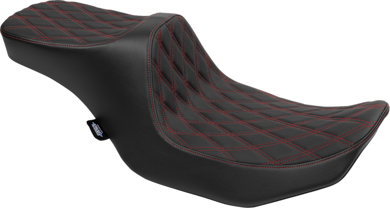 DRAG SPECIALTIES Predator III Seat - Double Diamond with Red Stitching - Touring '23.5-'24
