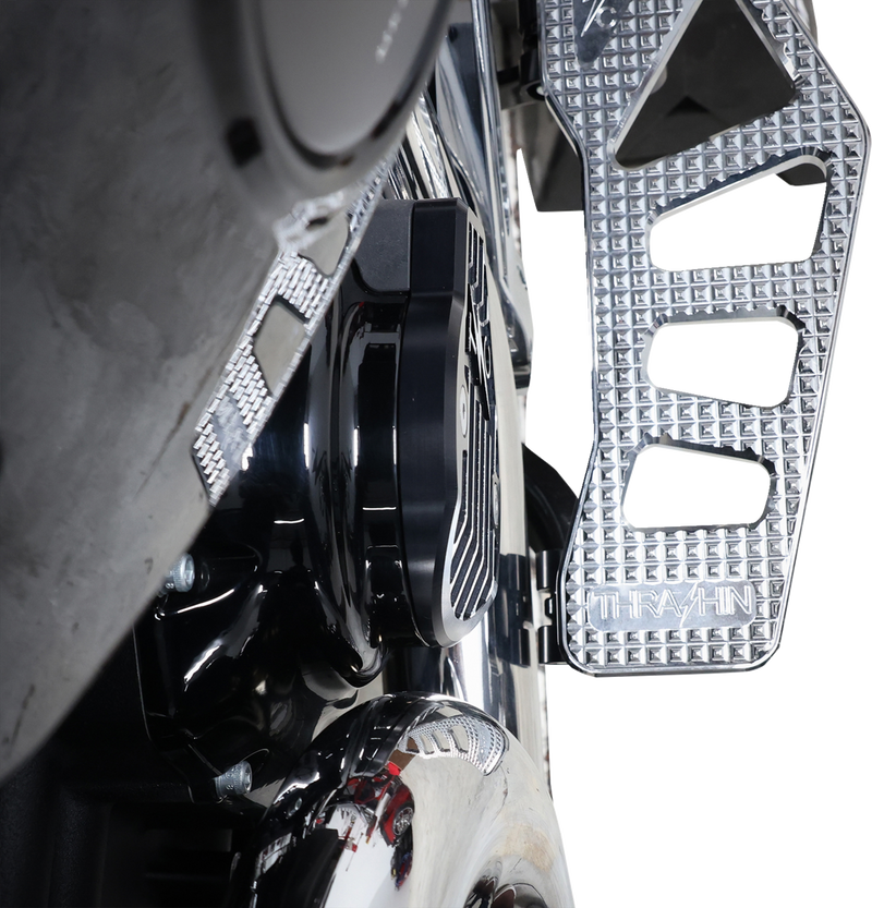 THRASHIN SUPPLY CO. Cam Cover - Gen 2 - Finned - Twice Cut - Black - M8