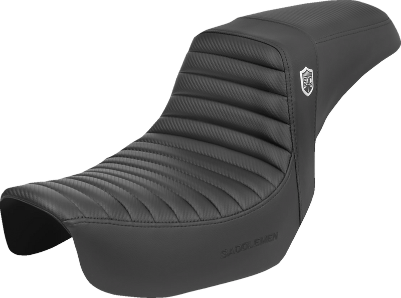 SADDLEMEN Pro Series SDC Performance Seat - w/o Backrest - Tuck-n-Roll/Carbon Fiber - Gripper - Dyna '06-'17
