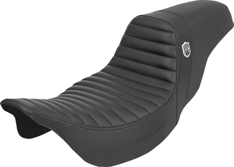 SADDLEMEN Pro Series SDC Performance Seat - w/o Backrest - Tuck-n-Roll/Carbon Fiber - Gripper - Touring '08-'24