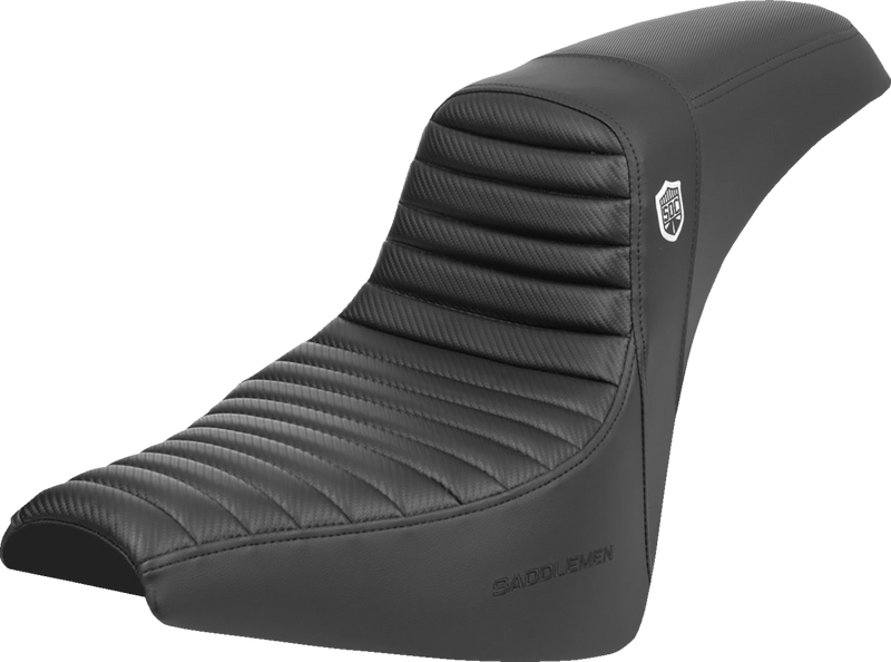 SADDLEMEN Pro Series SDC Performance Seat - w/o Backrest - Tuck-n-Roll/Carbon Fiber - Gripper - Softail '18-'24