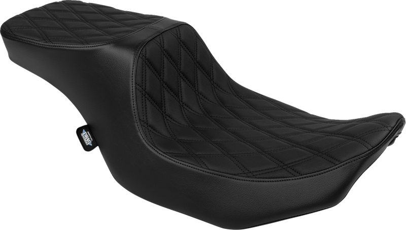 DRAG SPECIALTIES Predator 2-Up Seat - Vinyl - Double Diamond Black Stitch - Without Backrest - Touring '23.5-'24