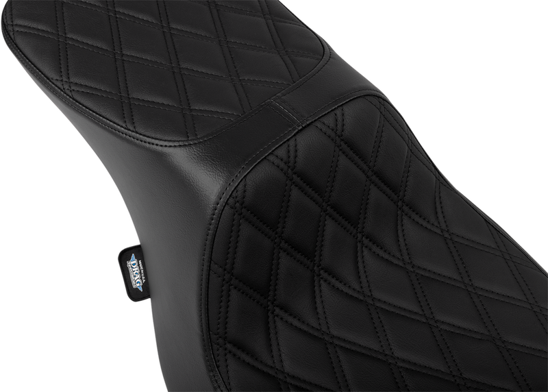 DRAG SPECIALTIES Predator 2-Up Seat - Vinyl - Double Diamond Black Stitch - Without Backrest - Touring '23.5-'24
