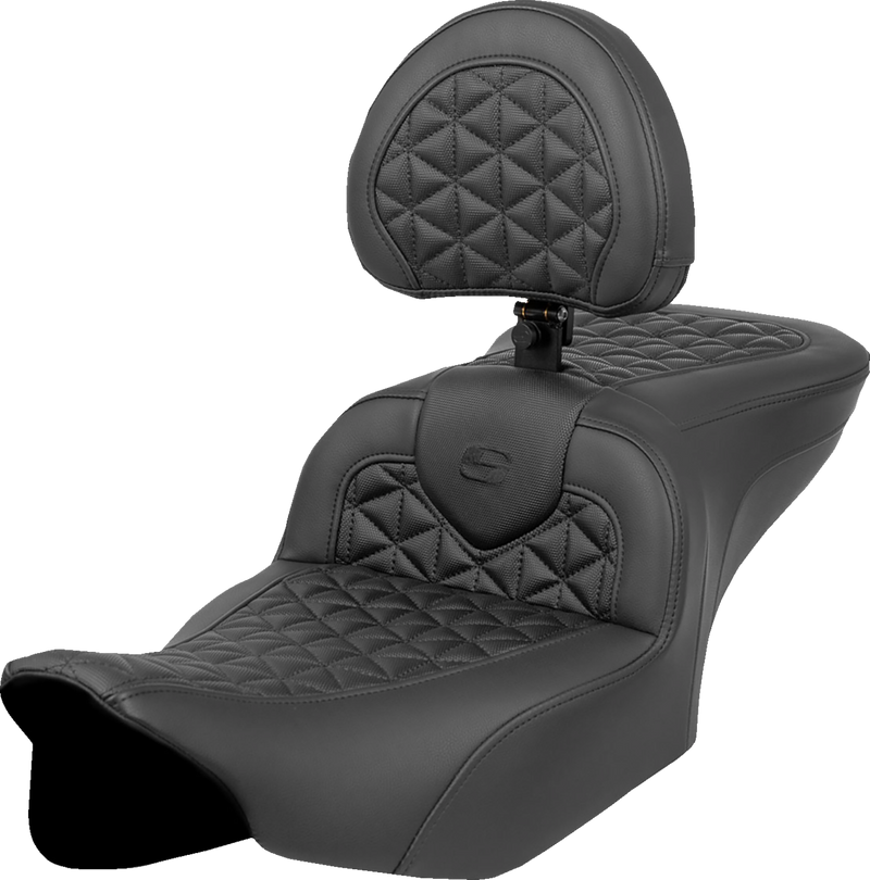 SADDLEMEN RoadSofa™ Tri Gripper Seat - Standard Reach - w/ Backrest - Touring '23.5-'24
