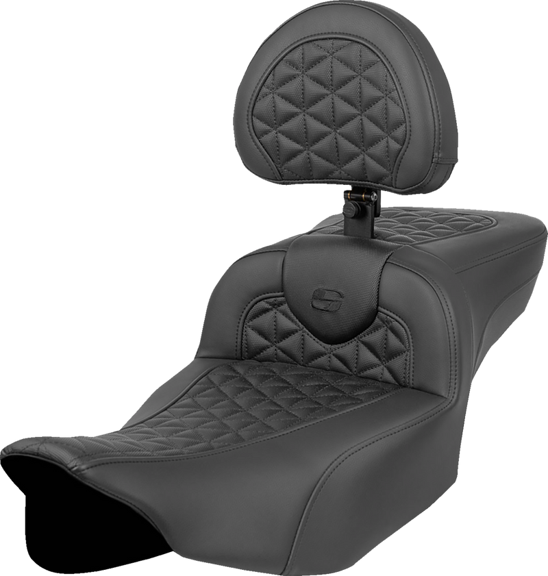 SADDLEMEN RoadSofa™ Tri Gripper Seat - Extended Reach - w/ Backrest - Touring '23.5-'24