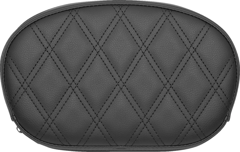 SADDLEMEN Mini Contour Lattice Black Stich Sissy Bar Pad - Black