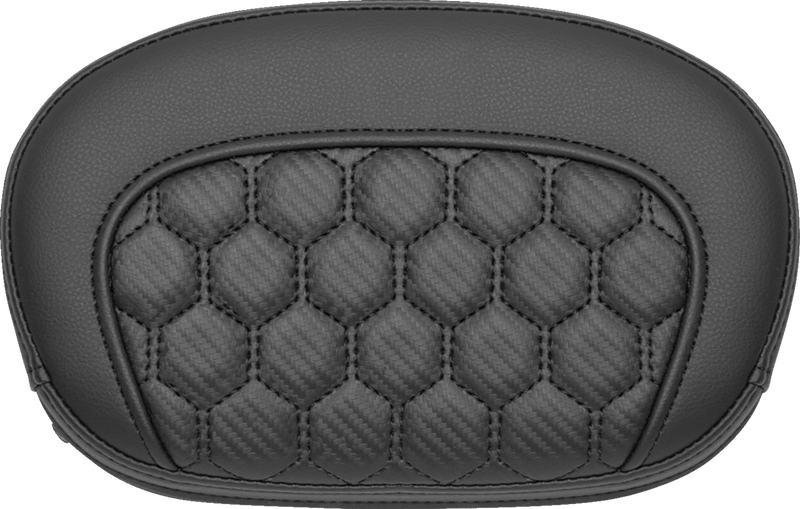 SADDLEMEN Mini Contour Honeycomb Black Stich Sissy Bar Pad - Black