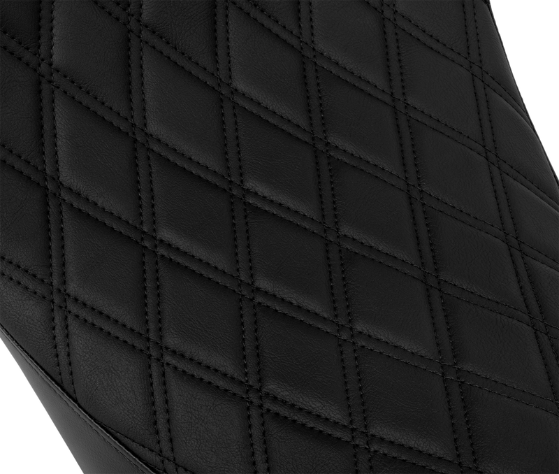 DRAG SPECIALTIES Solo Front Seat - Double Diamond - Black Stitch - Backrest Option - Touring '08-'23