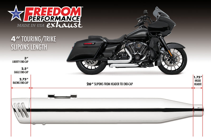 FREEDOM EXHAUST - TOURING/TRIKE 4" SLIP-ONS