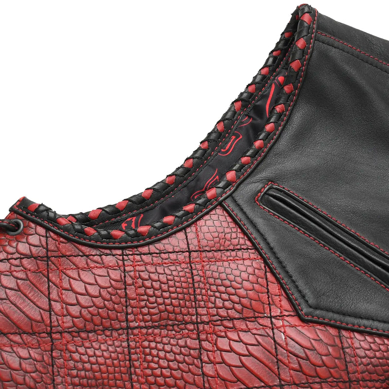 Kingsnake Men’s Motorcycle Leather Vest