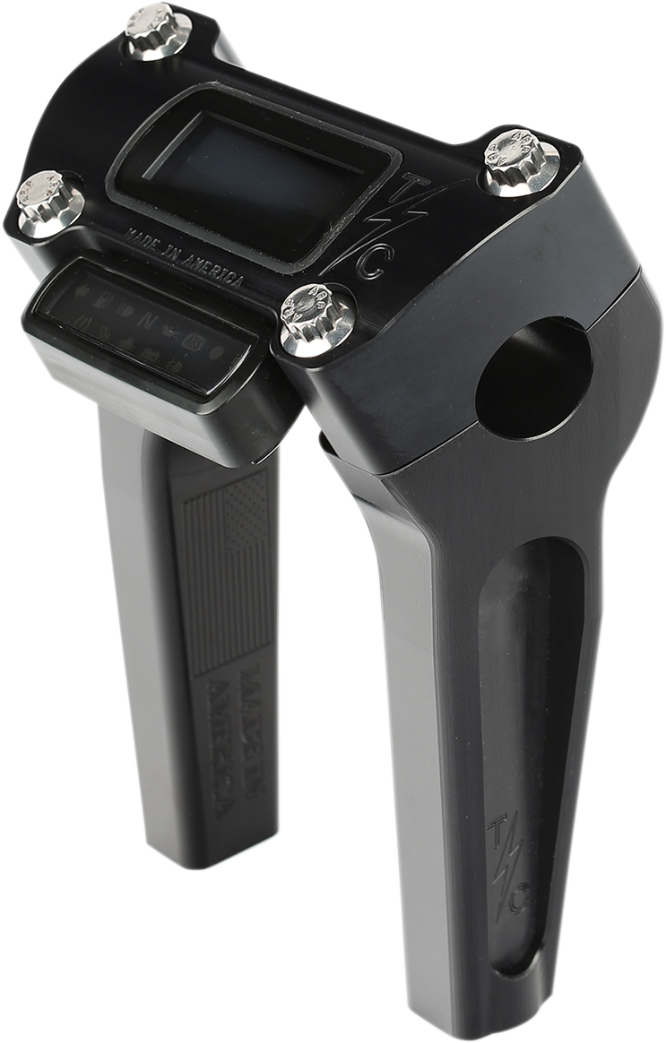 THRASHIN SUPPLY CO. Risers - Straight - 6" - Gauge Cutout - Black