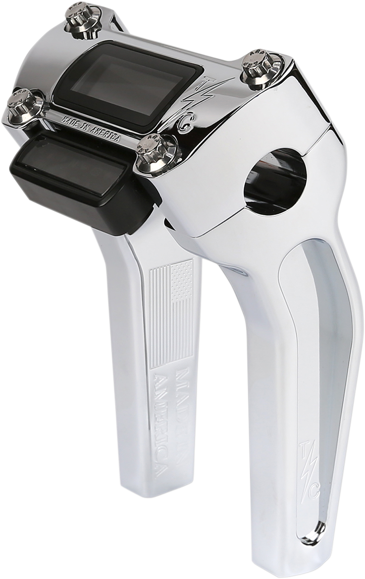 THRASHIN SUPPLY CO. Risers - Pull Back - 6-1/2" - Gauge Cutout - Chrome