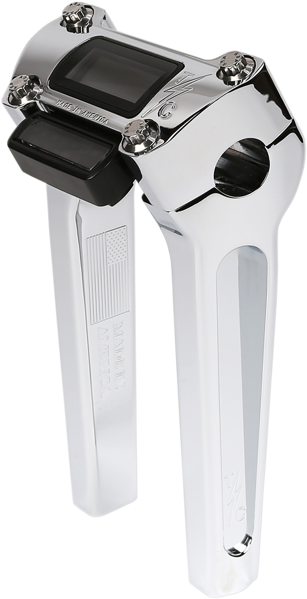 THRASHIN SUPPLY CO. Risers - Straight - 8" - Gauge Cutout - Chrome