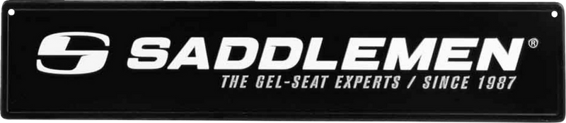 SADDLEMEN Metal Sign - 24" x 5-1/2" - Black/White 15799