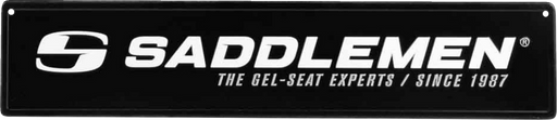 SADDLEMEN Metal Sign - 24" x 5-1/2" - Black/White 15799