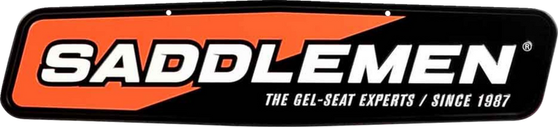 SADDLEMEN Metal Sign - 24" x 5-1/2" - Black/Orange 15798