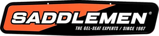 SADDLEMEN Metal Sign - 24" x 5-1/2" - Black/Orange 15798