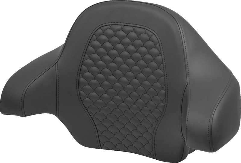 SADDLEMEN Tour-Pack Backrest Pad - Dragon Scale Stitch - Black Stitch - '14-'24 TOURING