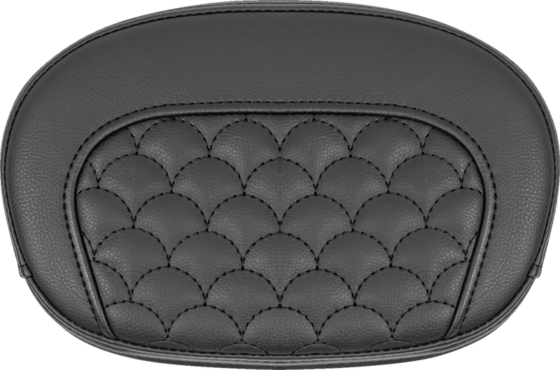 SADDLEMEN Mini Contour Dragon Scale Black Stich Sissy Bar Pad - Black