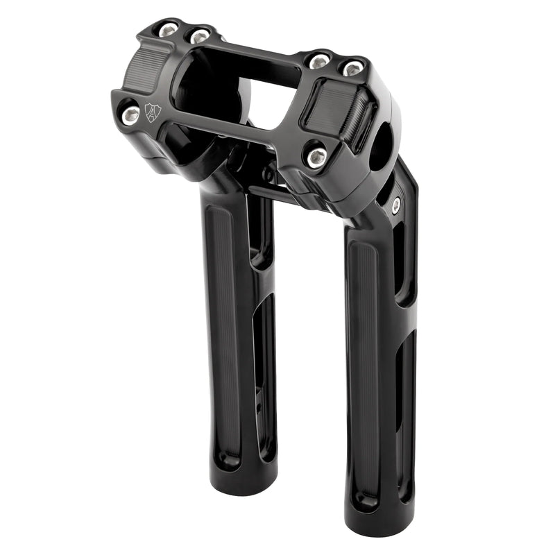 ARLEN NESS Method Kickback Handlebar Riser - Softail Gauge Cut-Out - 10" - Matte Black