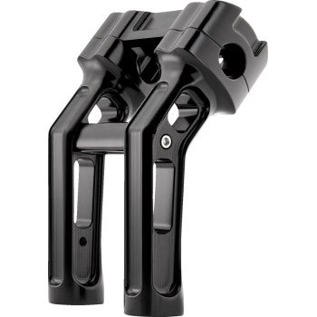 ARLEN NESS Method Kickback Handlebar Riser - Softail Gauge Cut-Out - 7" - Matte Black