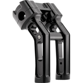 ARLEN NESS Method Kickback Handlebar Riser - Softail Gauge Cut-Out - 7" - Matte Black