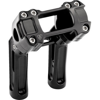 ARLEN NESS Method Kickback Handlebar Riser - Softail Gauge Cut-Out - 7" - Matte Black