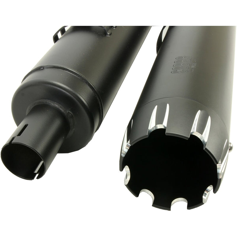 COBRA 4" Dual Cut Slip-On Mufflers - Black - Indian '14-'21