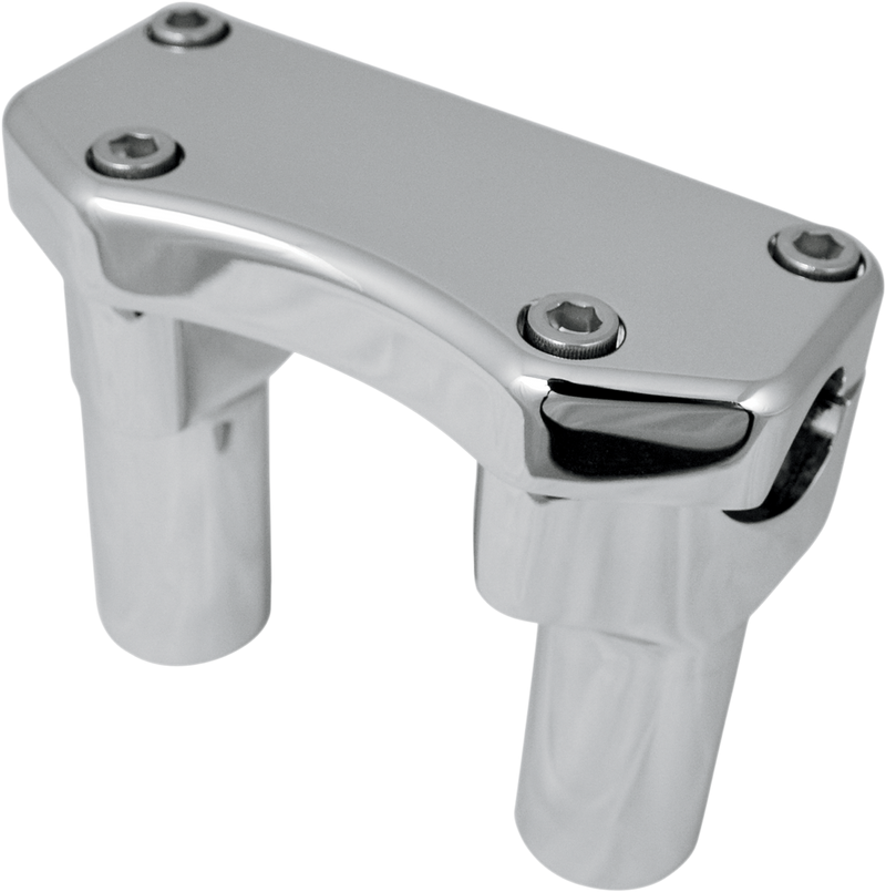 DRAG SPECIALTIES Buffalo Straight Handlebar Riser & Top Clamp Kit - Chrome - 3"