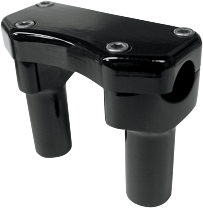 DRAG SPECIALTIES Buffalo Straight Handlebar Riser & Top Clamp Kit - Gloss Black - 3"