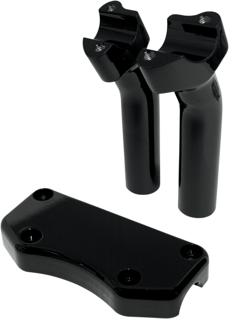 DRAG SPECIALTIES Buffalo Pullback Handlebar Riser & Top Clamp Kit - Gloss Black - 5-1/2"