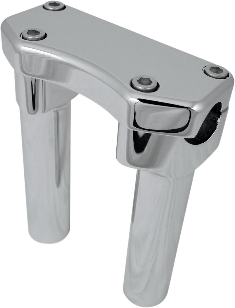 DRAG SPECIALTIES Buffalo Straight Handlebar Riser & Top Clamp Kit - Chrome - 6"