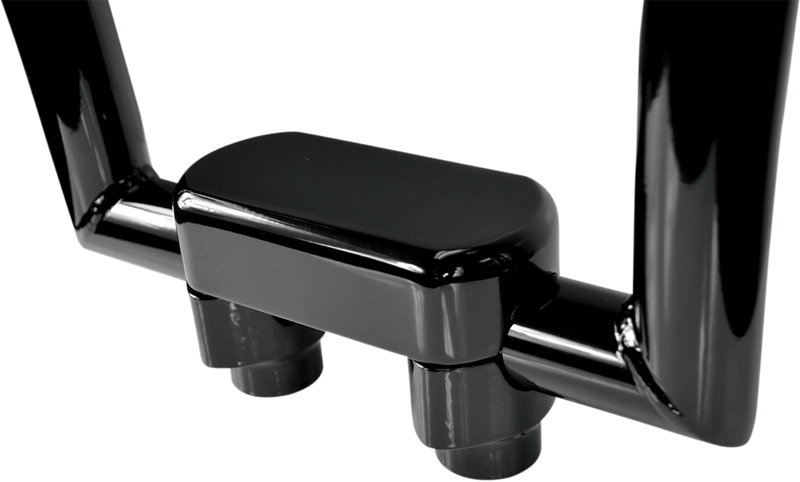 DRAG SPECIALTIES Big Buffalo Straight Handlebar Riser & Smooth Top Clamp Kit - Gloss Black - 1-1/2"