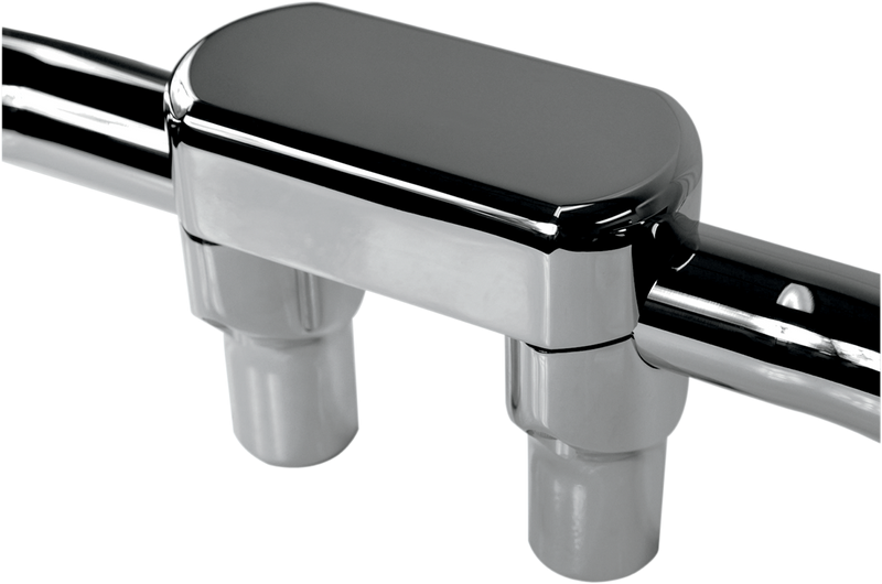 DRAG SPECIALTIES Big Buffalo Straight Handlebar Riser & Smooth Top Clamp Kit - Chrome - 3"