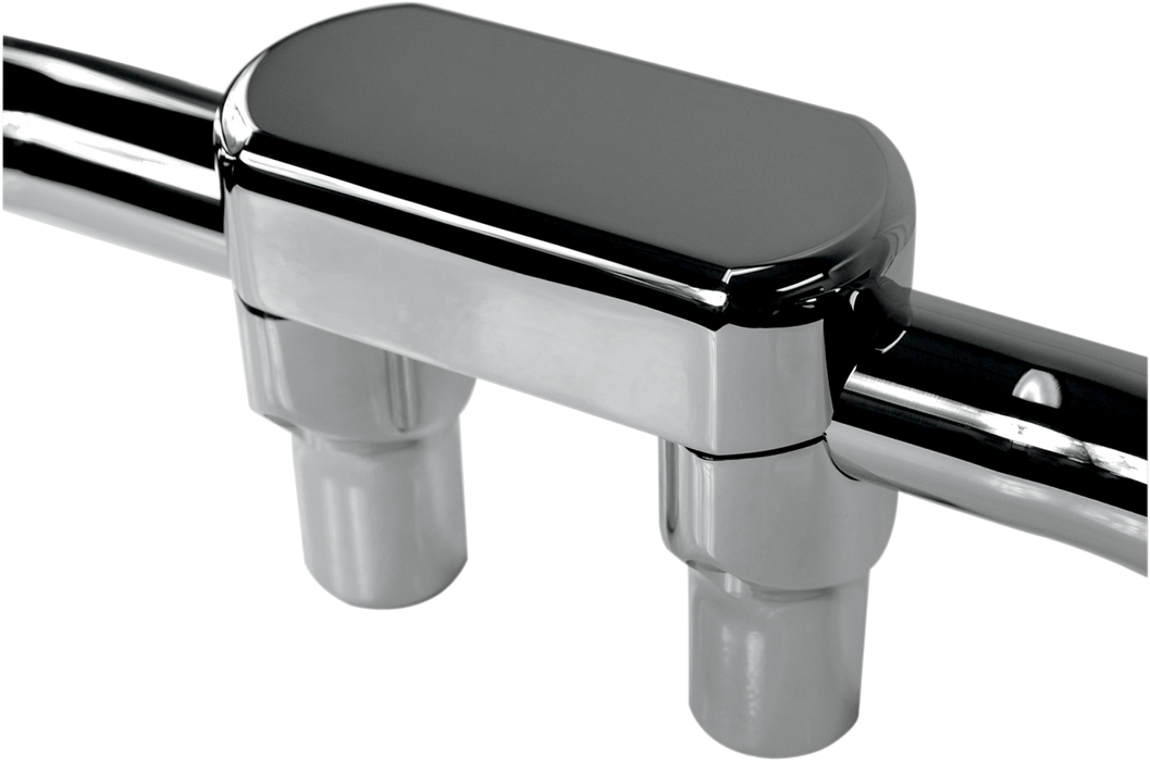 DRAG SPECIALTIES Big Buffalo Straight Handlebar Riser & Smooth Top Clamp Kit - Chrome - 3"