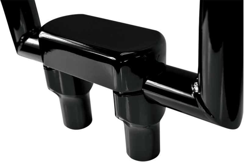 DRAG SPECIALTIES Big Buffalo Straight Handlebar Riser & Smooth Top Clamp Kit - Gloss Black - 3"