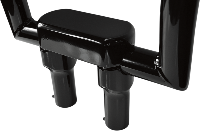 DRAG SPECIALTIES Big Buffalo Straight Handlebar Riser & Smooth Top Clamp Kit - Gloss Black - 4"