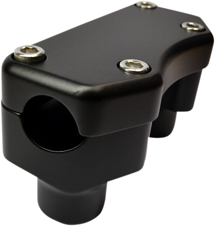 DRAG SPECIALTIES Buffalo Straight Handlebar Riser & Top Clamp Kit - Flat Black - 1-1/2"