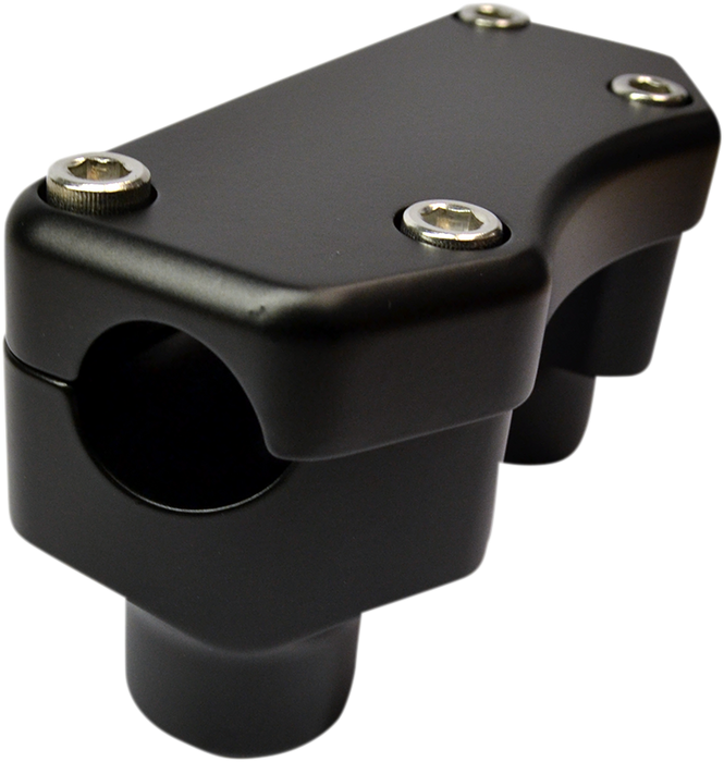 DRAG SPECIALTIES Buffalo Straight Handlebar Riser & Top Clamp Kit - Flat Black - 1-1/2"