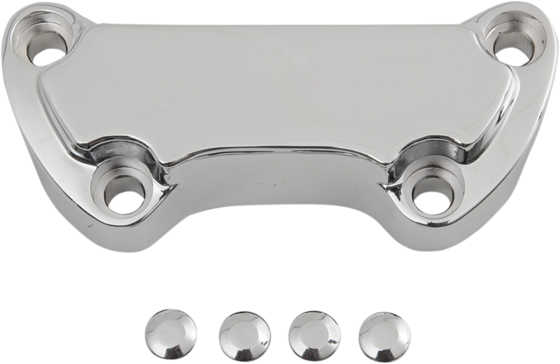 DRAG SPECIALTIES 1" Handlebar Clamp - Scalloped - Chrome