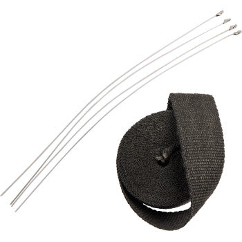DRAG SPECIALTIES Exhaust Heat Wrap Kit with Ties - Black - 2" x 25'