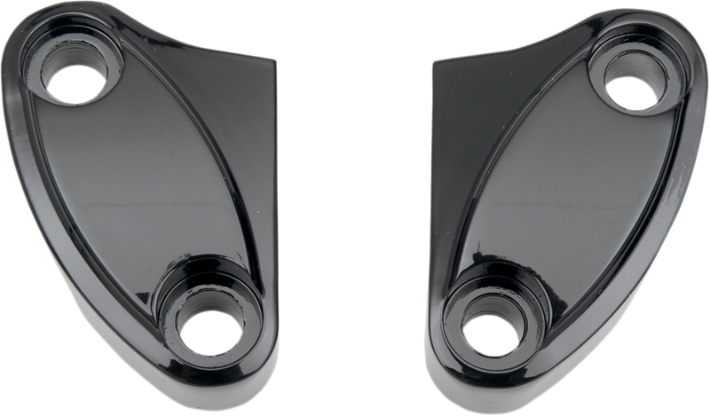 DRAG SPECIALTIES Aluminum Handlebar Clamp Set  - Gloss Black - Two-Piece