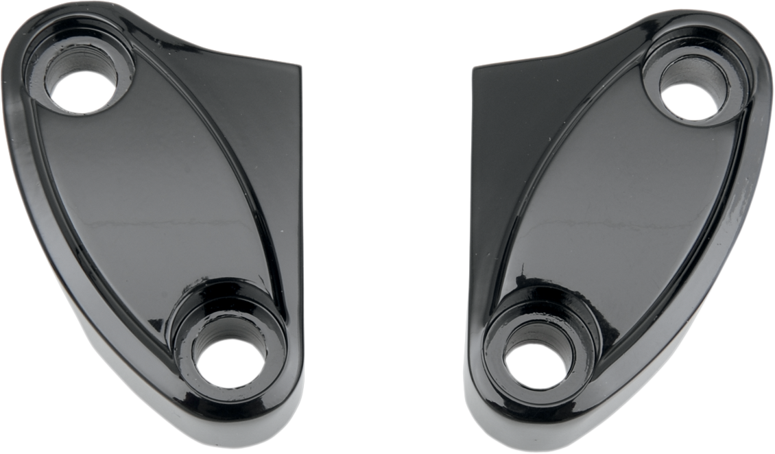 DRAG SPECIALTIES Aluminum Handlebar Clamp Set  - Gloss Black - Two-Piece