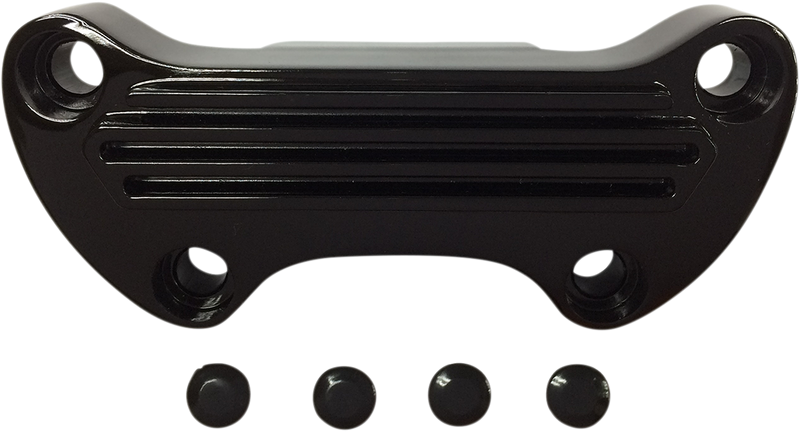 DRAG SPECIALTIES Finned Handlebar Clamp - Gloss Black