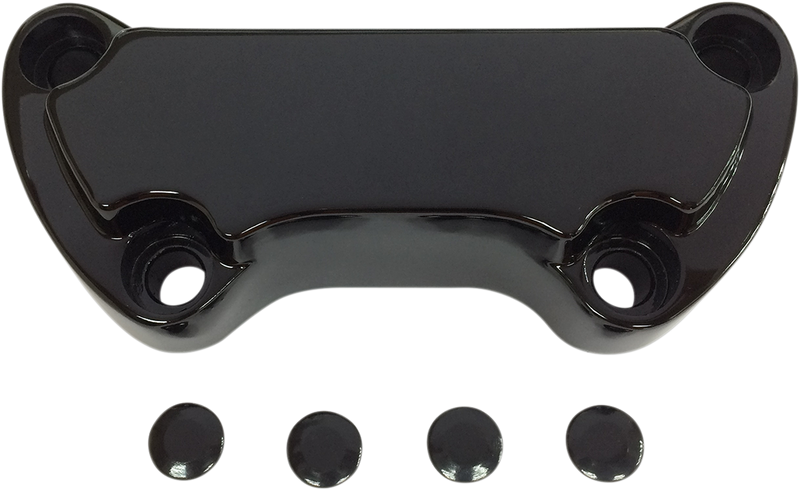 DRAG SPECIALTIES Scalloped Handlebar Clamp - Gloss Black