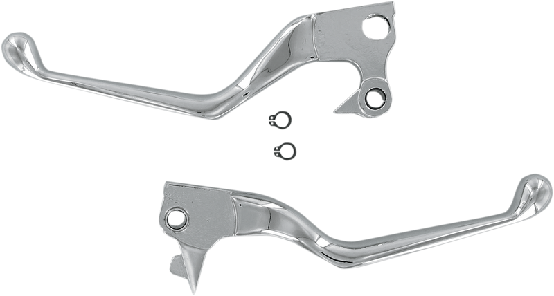 DRAG SPECIALTIES Late Style Wide Blade Brake / Clutch Lever Set - Chrome
